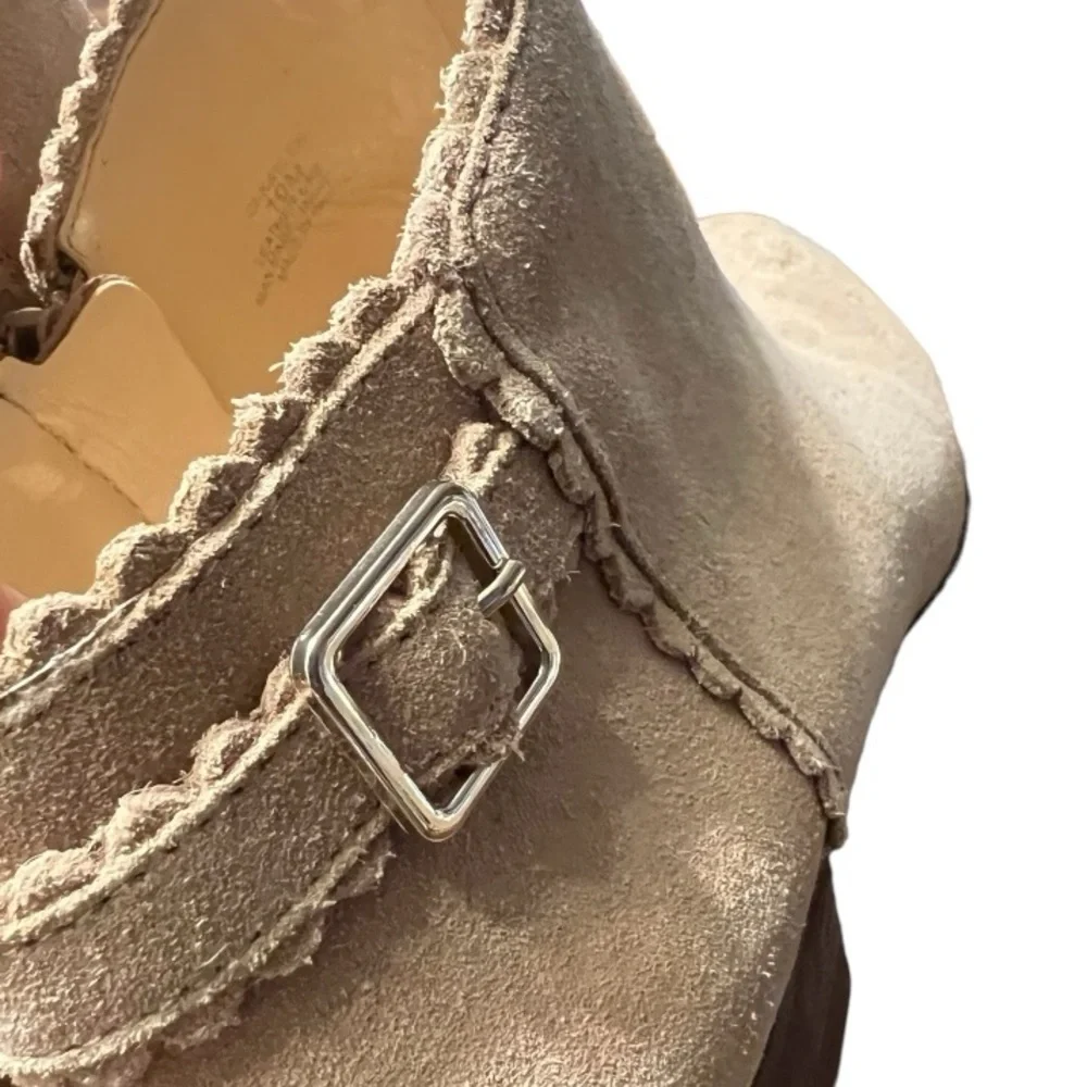 Crown & Ivy Kaylen Leather Tan Ankle Booties - Size 10M